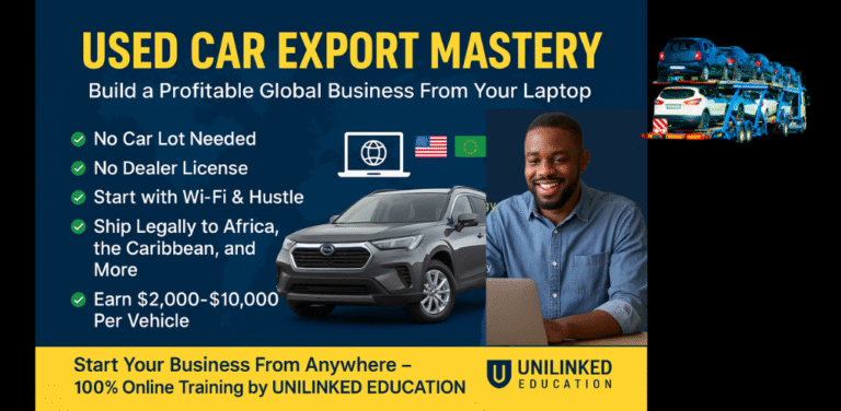 Used Car Export Mastery: Build a Global Business from Your Laptop